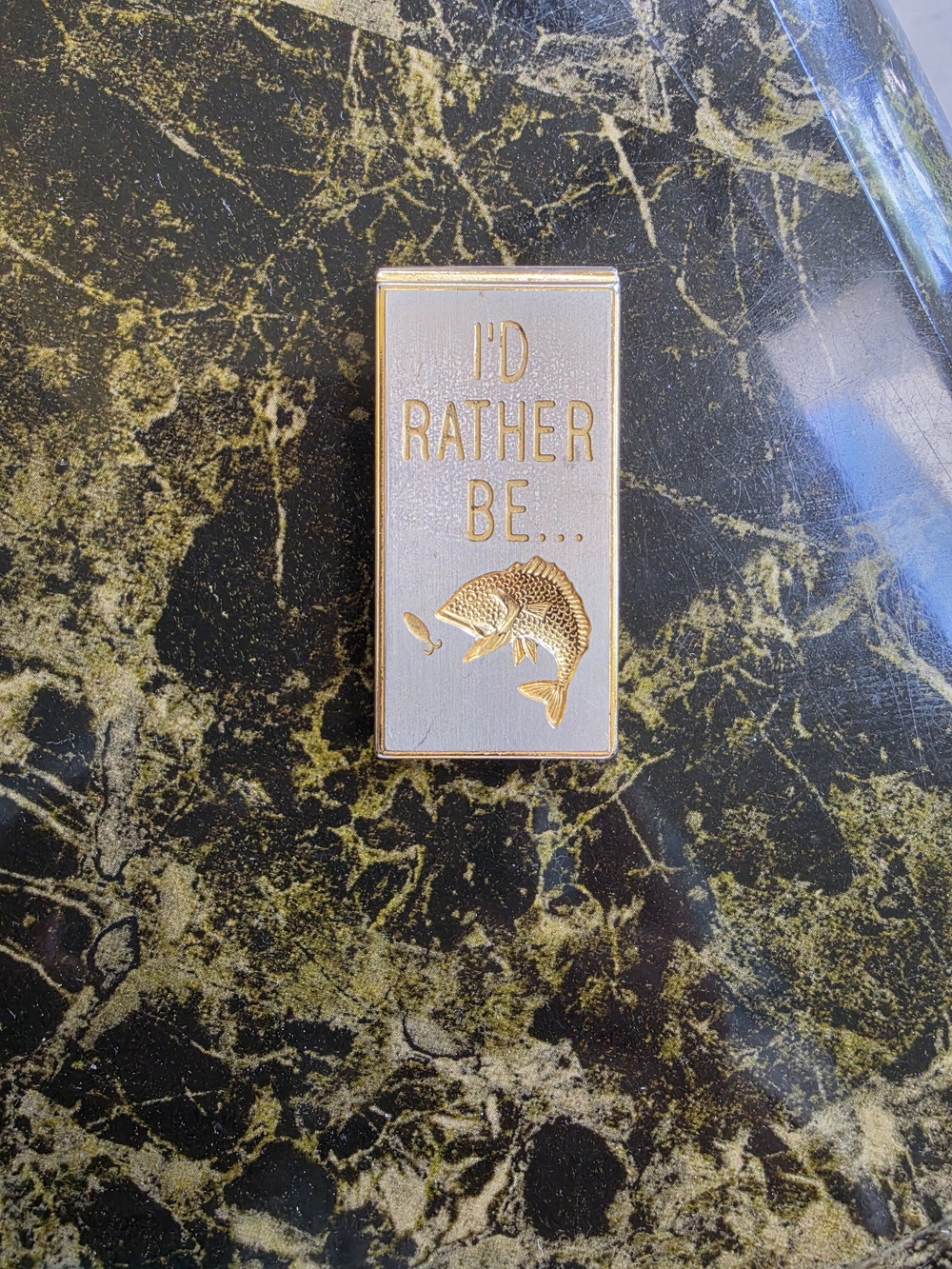 Money Clip Two Tone. 'I'd Rather Be...'